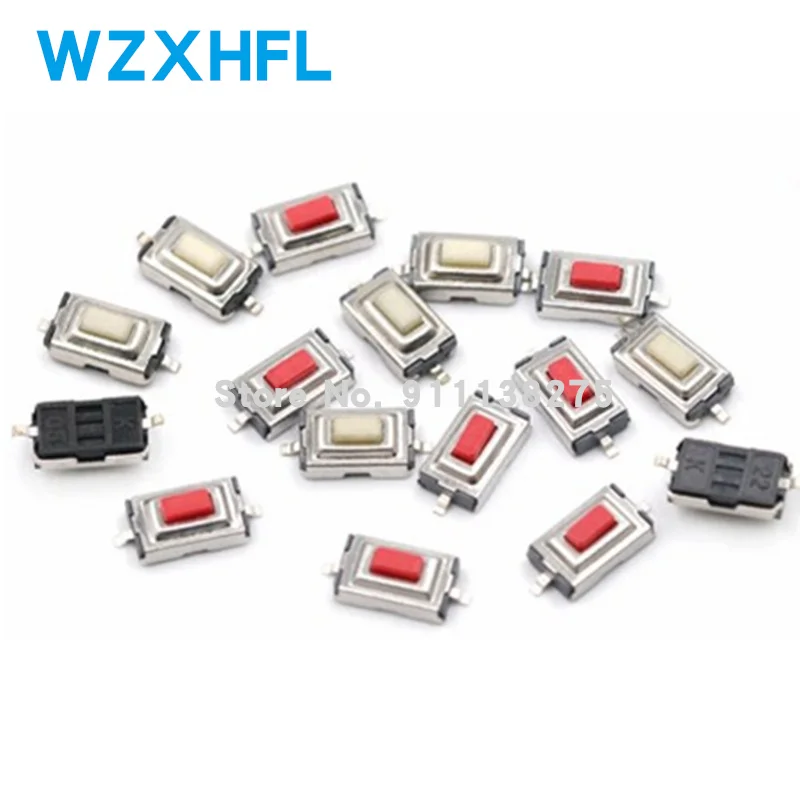 

100PCS 3*6*2.5mm Microswitch 3x6x2.5mm SMD 2Pin Tactile Push Button Switch Tact Touch Micro switch White Red