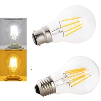 10pcsset e27 b22 retro led filament light lamp 2w 4w 6w 8w a60 vintage edison led bulb replace 20w 40w 220v clear glass shell
