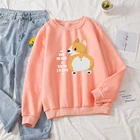 В Корейском стиле Kawaii для девочек Толстовка размера плюс, Женская Тканевая обувь в стиле Харадзюку; В винтажном стиле; С принтом Толстовка женские K поп одежда с капюшоном, новый свитер с капюшоном Feminino