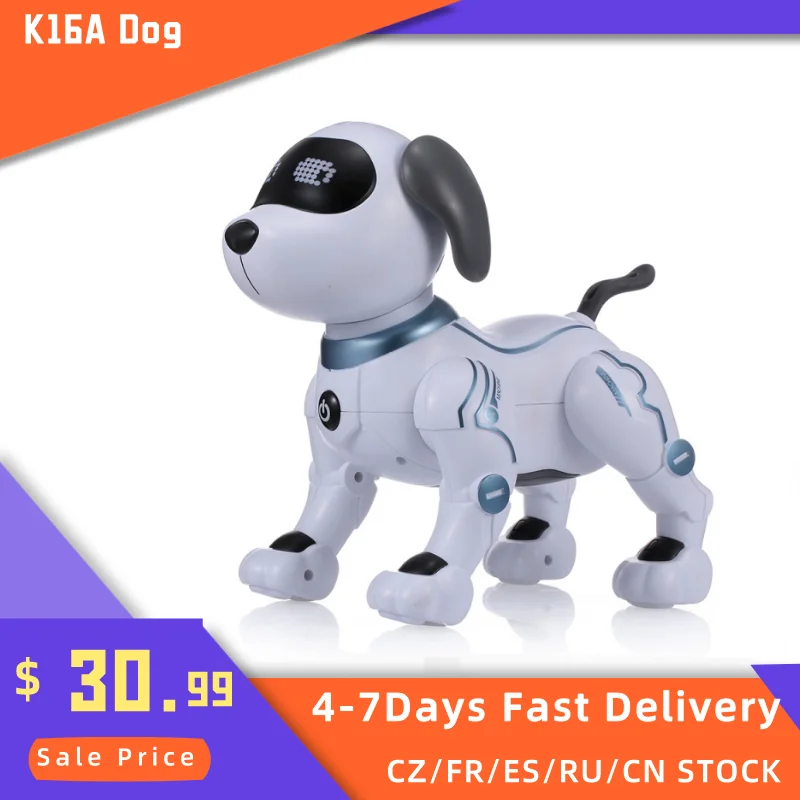 LE Нэн игрушки K16A электронный Животные собака RC трюк собака голосовых команд программируемый сенсорный экран-чувство музыка песня игрушка для собак и питомцев для детей - изображение
