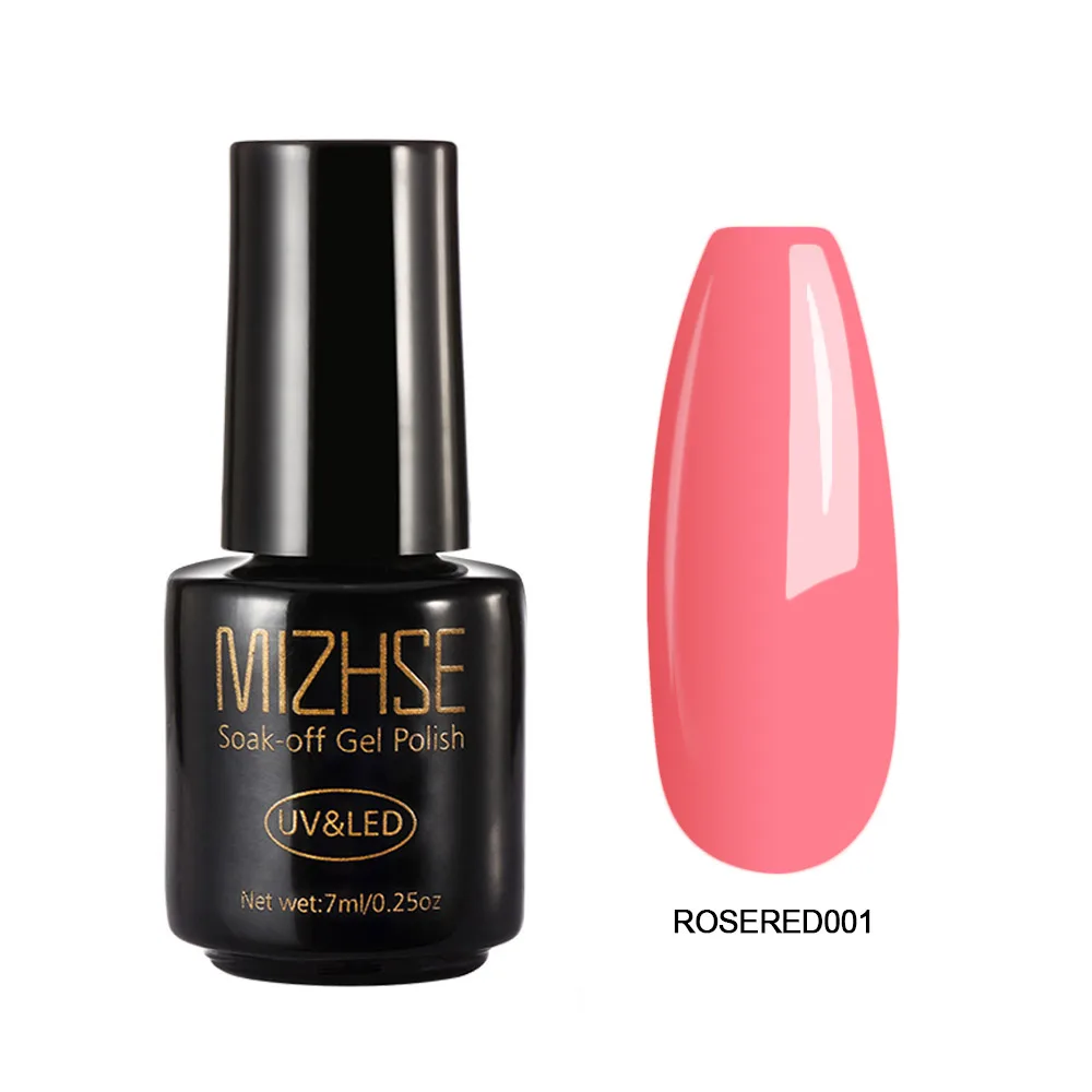 RoseRed001 MIZHSE дизайн ногтей УФ-гель для ногтей замачиваемый синий цвет УФ-гель лак для ногтей Полупостоянный светодиодный гель для ногтей эмаль УФ-клей - Цвет: RoseRed001