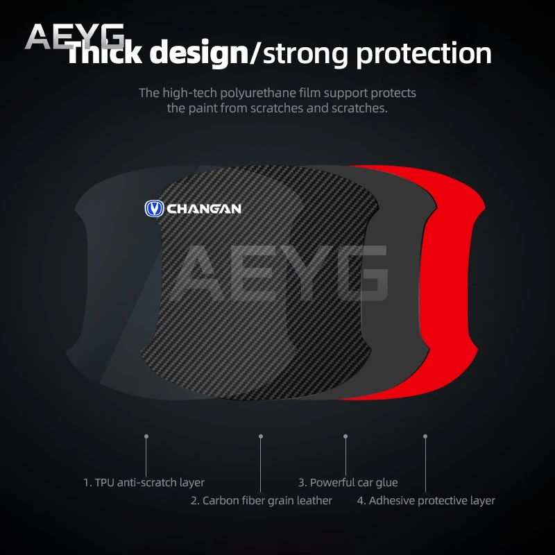 Автомобильная ручка из углеродного волокна стикер против царапин для Changan CS75 CS35