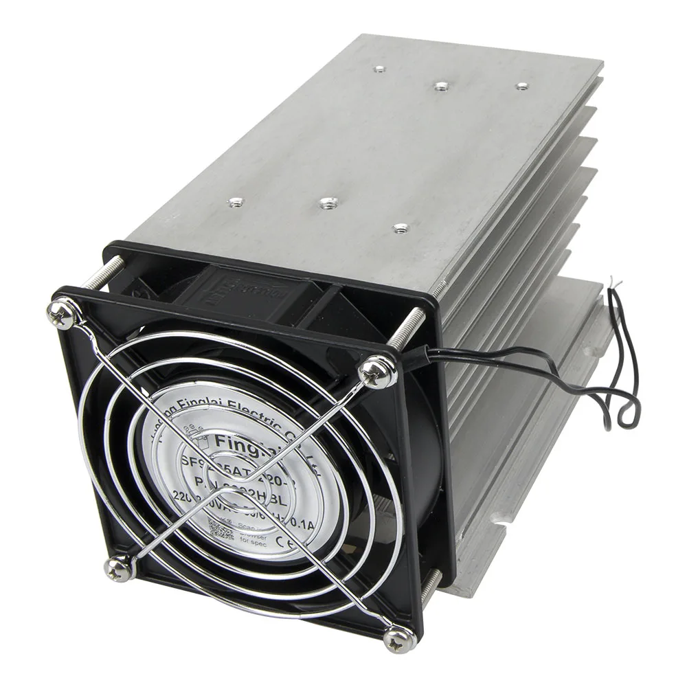 

FHSI02F-150 AC 220V 110V fan 150*100*95 mm 100A three phase solid state relay SSR heat sink radiator with protective cover