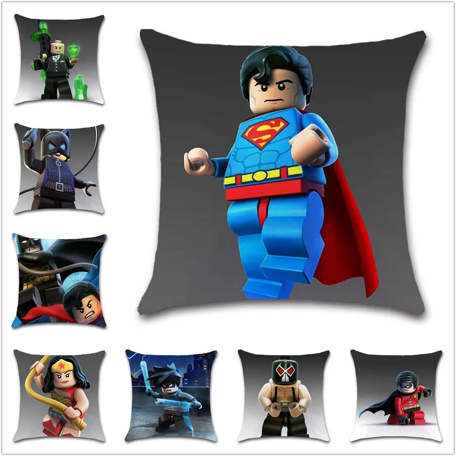 Белый чехол для подушки с изображением Бэтмена и друзей Супермена украшение на