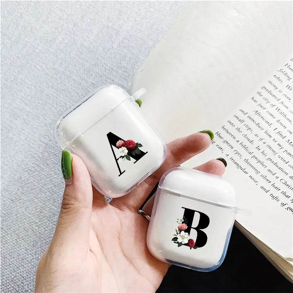 Аксессуары для наушников Apple airpods, прозрачный силиконовый чехол с буквой R Of Initial, чехол для Apple airpods s, A, B, R, N