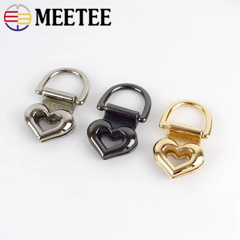 Meetee 4 шт./10 шт. 19 мм металлическая сумка боковые пряжки сердце O D кольцо вешалка