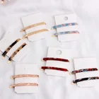 Модная женская ацетатная металлическая заколка для волос 2 шт.компл. леопардовая заколка для волос геометрические заколки для волос для женщин аксессуары для волос