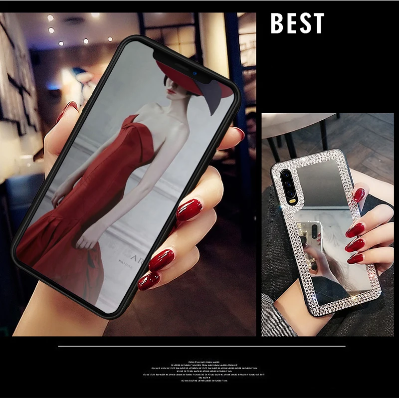 Mirror Rhinestone Case For Xiaomi 8 Lite 9 9se A3 Redmi 7A 8A K20 Pro Note 8T Luxury Diamond Glitter | Мобильные телефоны и