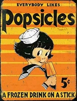 popsicle girl poster retro tin sign for street garage home store dessert decoration crafts metal tin sign 8x12inch