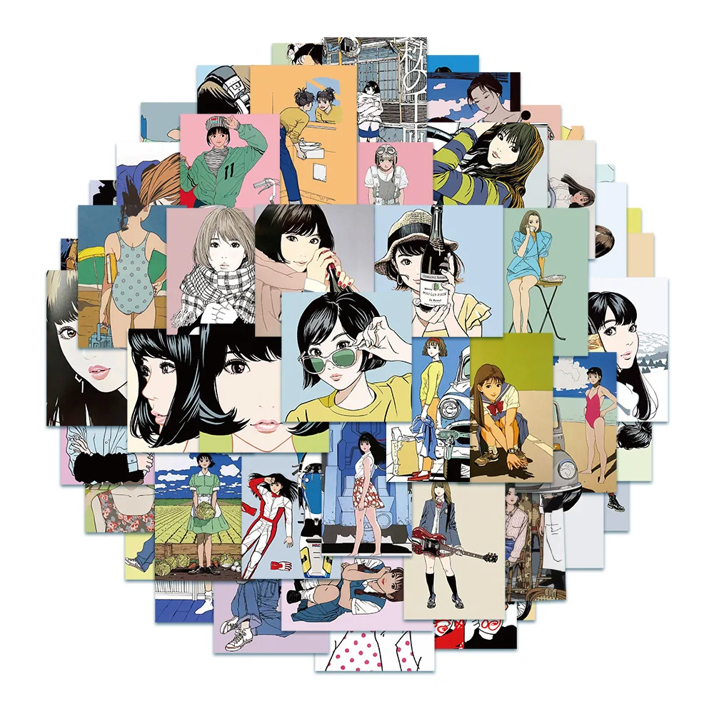 

10/50pcs Japanese Comic Girl illustration stickers DIY scrapbooking Postcard mobile phone Photo Prop Wall decoration stickers