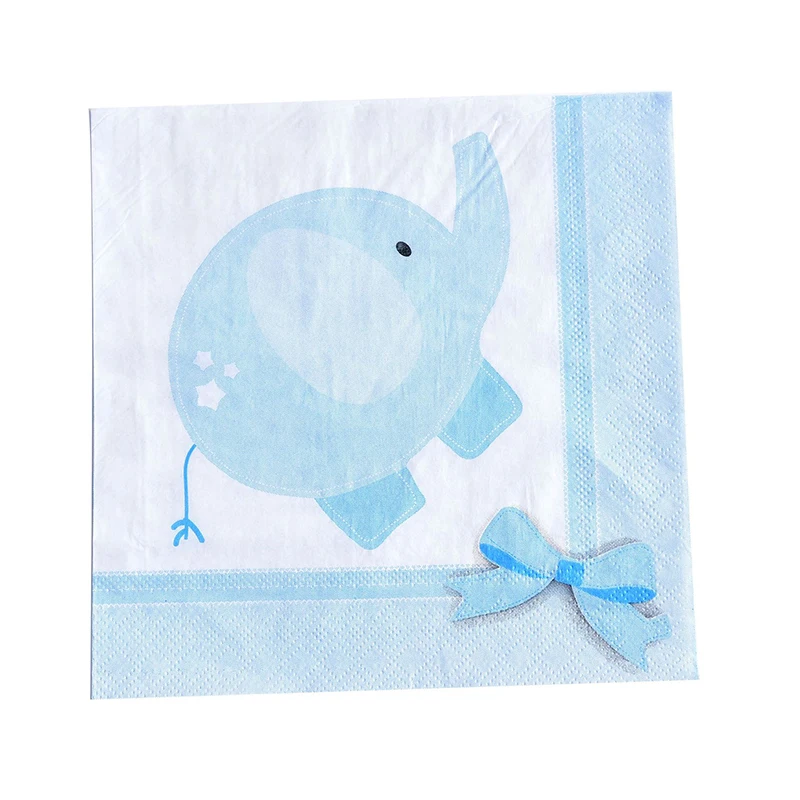 Детские вечерние одноразовые тарелки с рисунком слона бумажные полотенца для