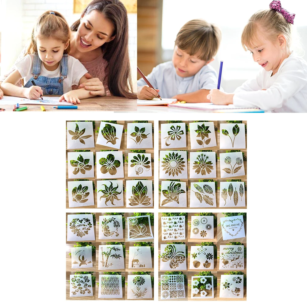 9 шт./компл. белый трафарет для рисования Универсальный DIY Скрапбукинг шаблон