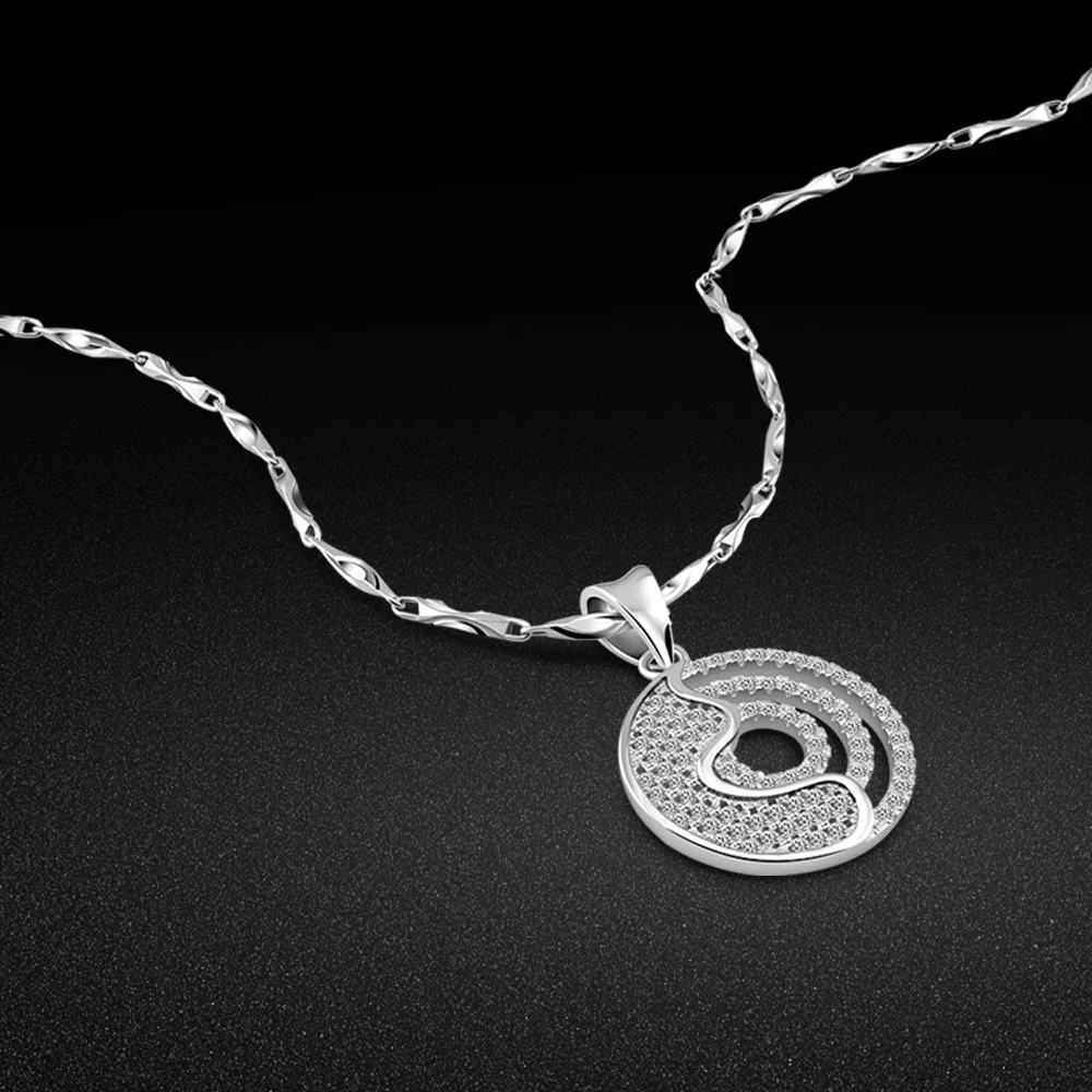 

New solid silver vortex pendant design necklace S925 sterling silver necklace girl popular jewelry clavicle chain free shipping