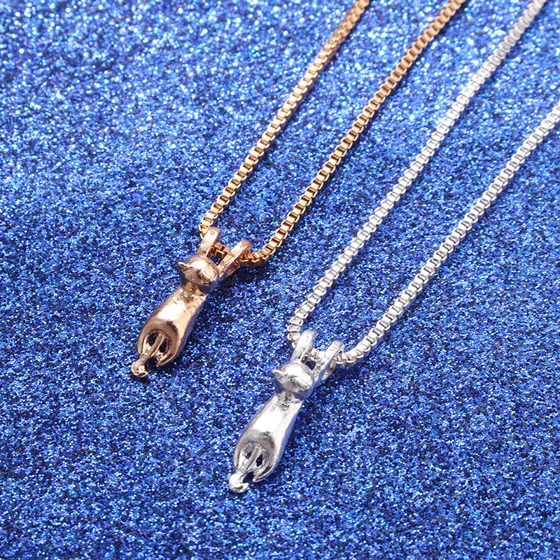 Ожерелье с подвеской Кот на Луне длинная цепочка шею бижутерия|long chain|cat fashionpendant cat