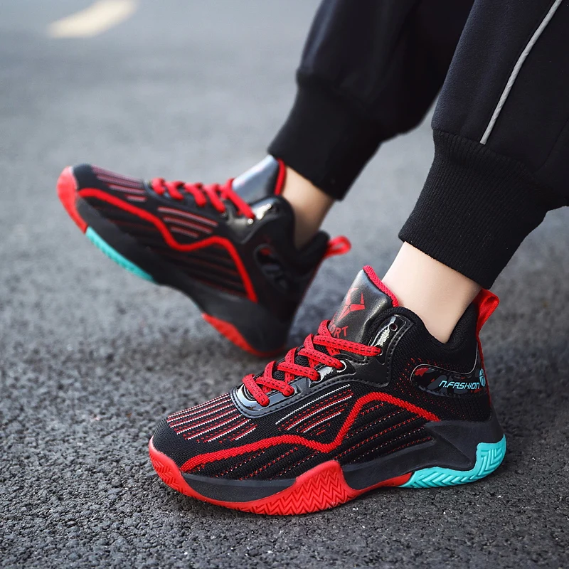 

2021 New Kids Basketball Shoes Boys Sneakers Non-slip Casual Children Shoes for Boy Girls Running Sneaker Breathable Sport Shoes