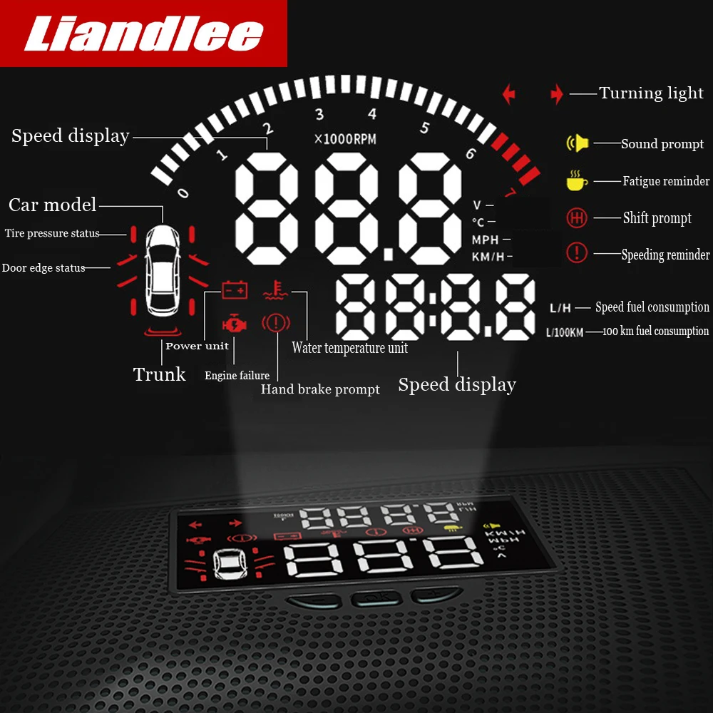 Liandlee Автомобильный дисплей HUD для Toyota RAV4, безопасный экран для вождения, полнофункциональный БД проектор на лобовое стекло