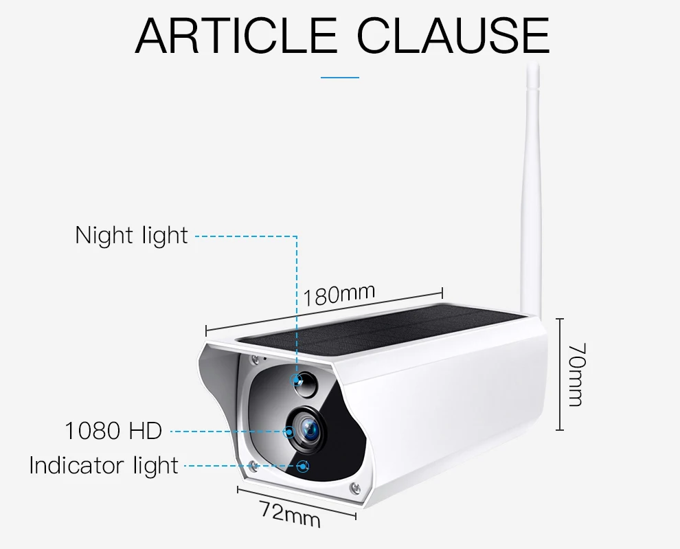 FREDI 1080P Беспроводная ip камера с солнечной зарядкой WiFi Водонепроницаемая
