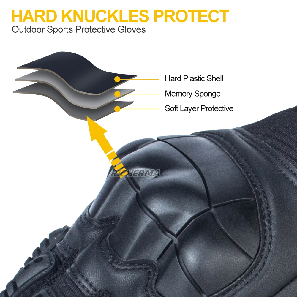 Прочные Военные перчатки на весь палец черные с сенсорным экраном аксессуары для