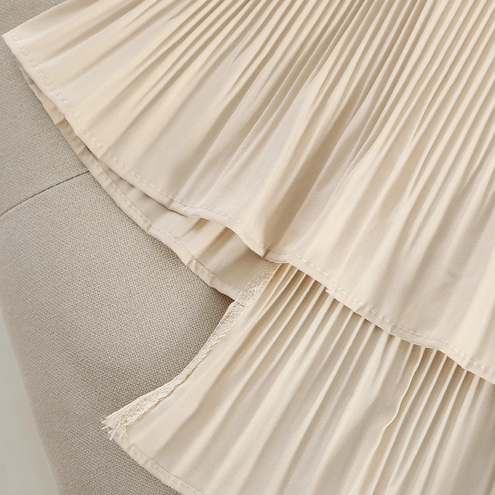 Осенние Асимметричные Многослойные Длинные юбки Cakee из смеси хлопка длинные А