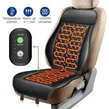 Heated Car Seat Cover PU Leather 12V 24V Universal Heating Cushion Warm  Winter Non-Slip Automobiles Seat Covers Seat Heater