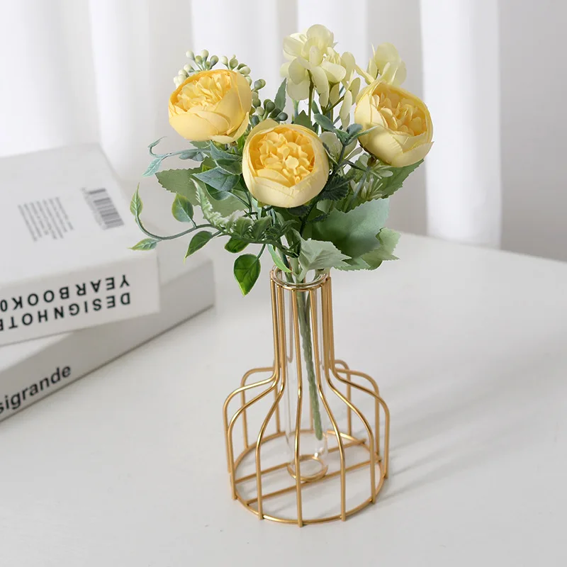 Искусственные розы смешанные белые шелковые пионы высокое качество