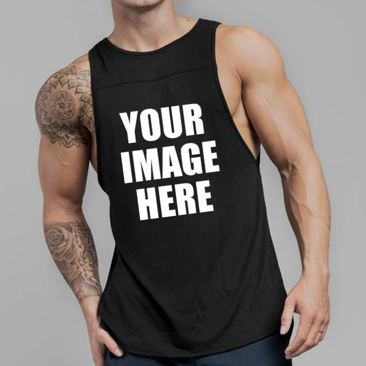 

Summer 95% Cotton Fitness Gym Tank Top Custom Sports Running Printing Vest Logo