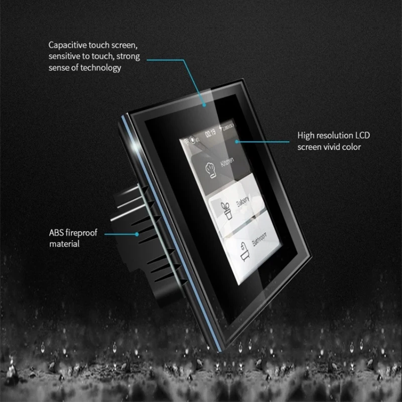 

2021 Smart Home Wifi LCD Wall Light Switch Power Consumption Smart 4 In 1 Home Switch Work With Alexa Google Home NO Hub Require