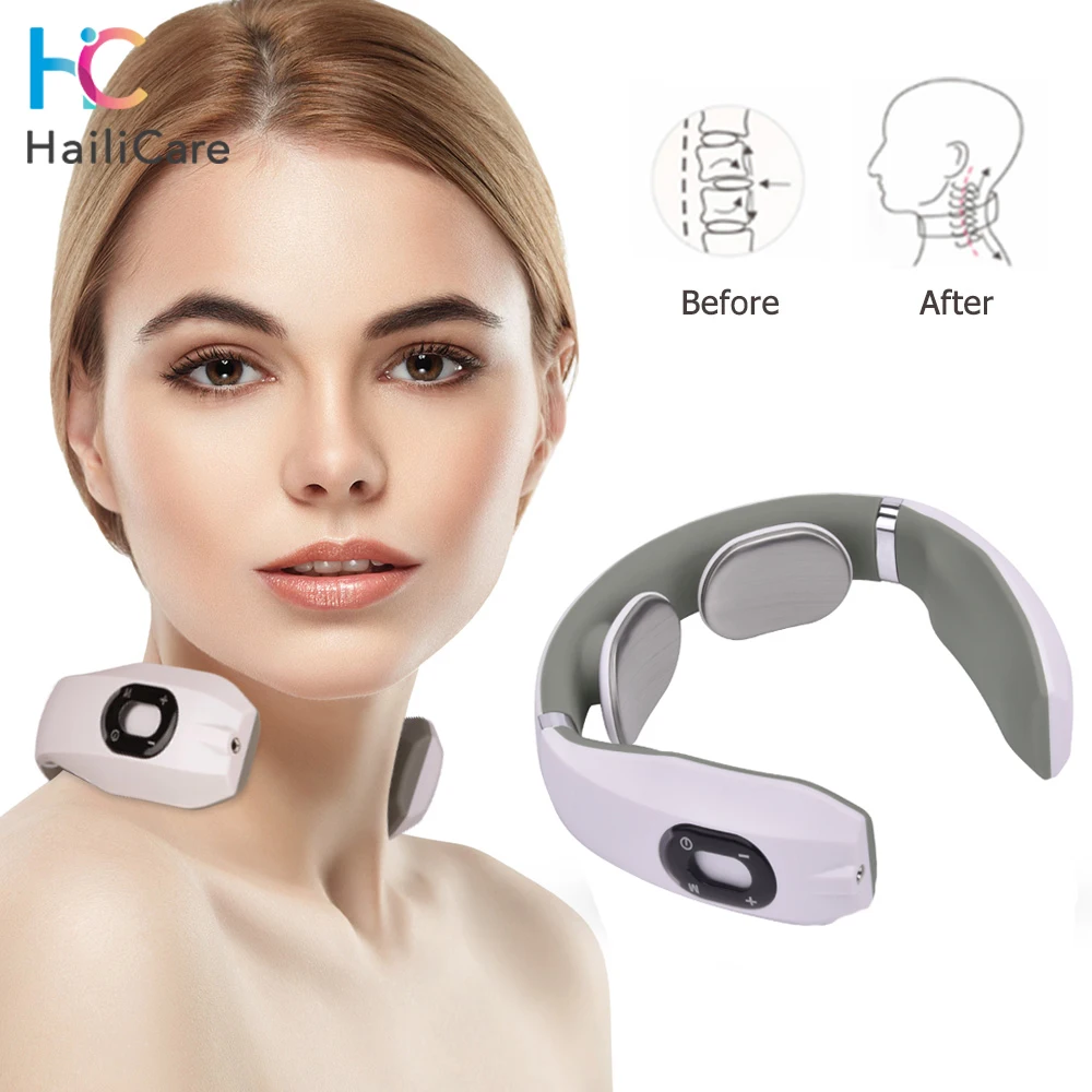 

Electric Neck and Back Pulse Massager 6 Modes Power Control Infrared Pain Relief Relaxation TENS Cervical Massager Health Care