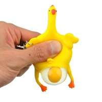 1 pcs novelty halloween funny gadgets toys vent chicken whole egg laying hens crowded stress ball key chain kids toys