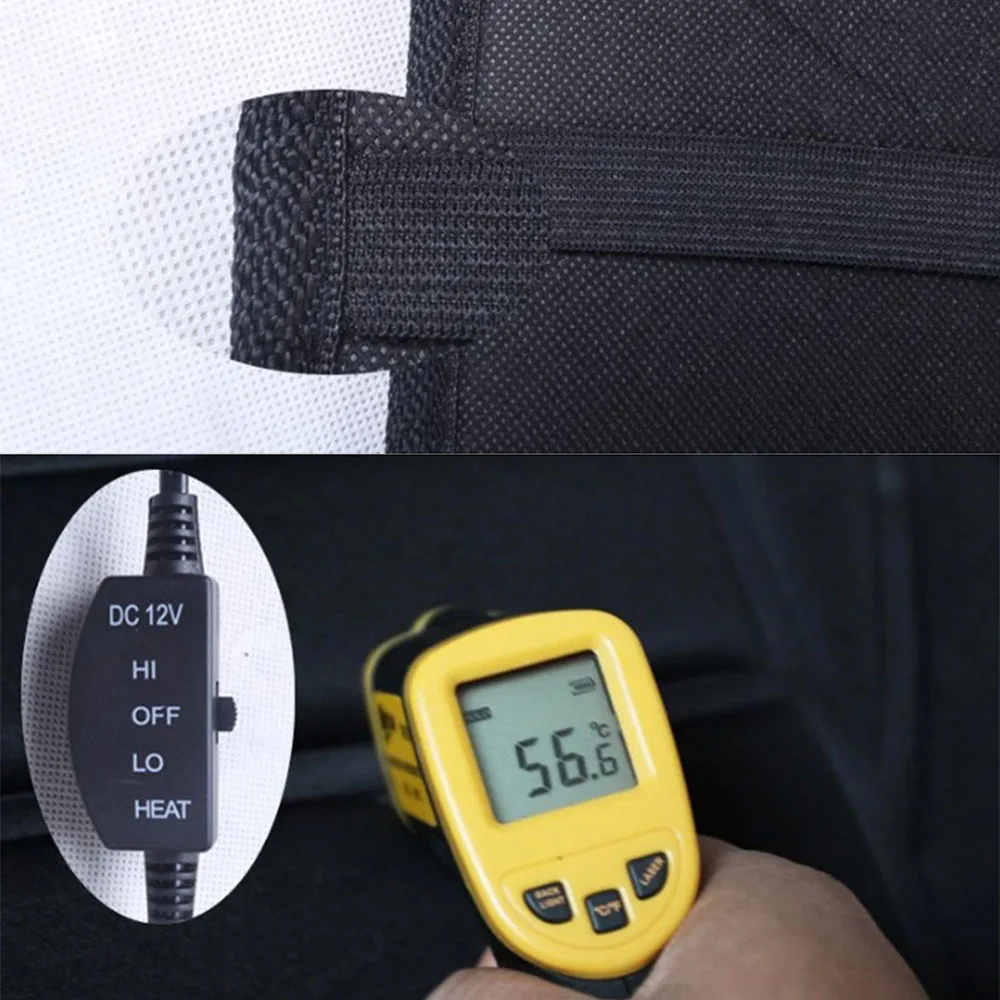 

Universal Black 12V Soft Thickening Heated Car Seat Cushion Winter Warmer Seat Heater with Temperature Controller