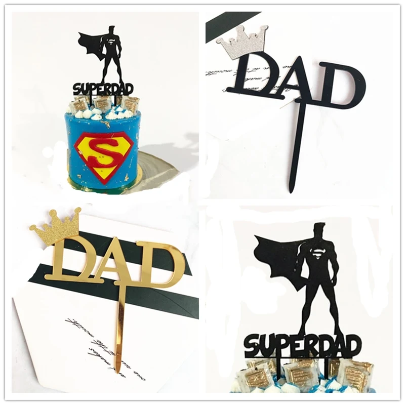 1 шт./Супер папа акриловый торт флаг лучший когда либо десертный стол подарок день