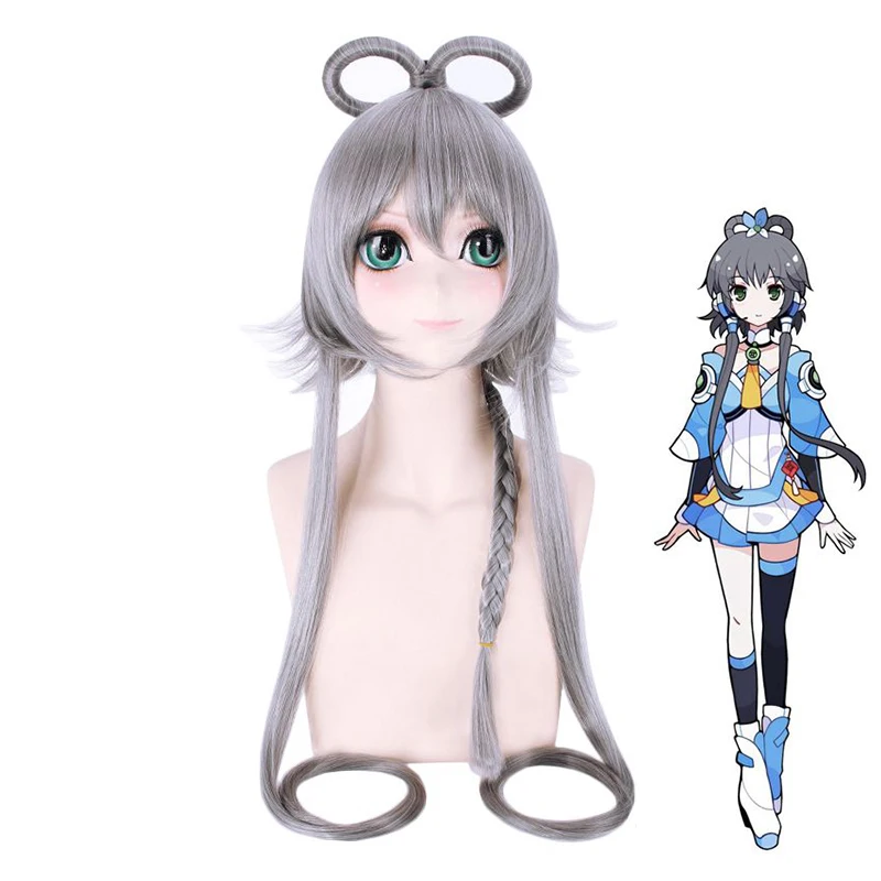 Vocaloid Luo Tianyi женский серебристо-серый длинный парик косплей костюм YAYIN GONGYU