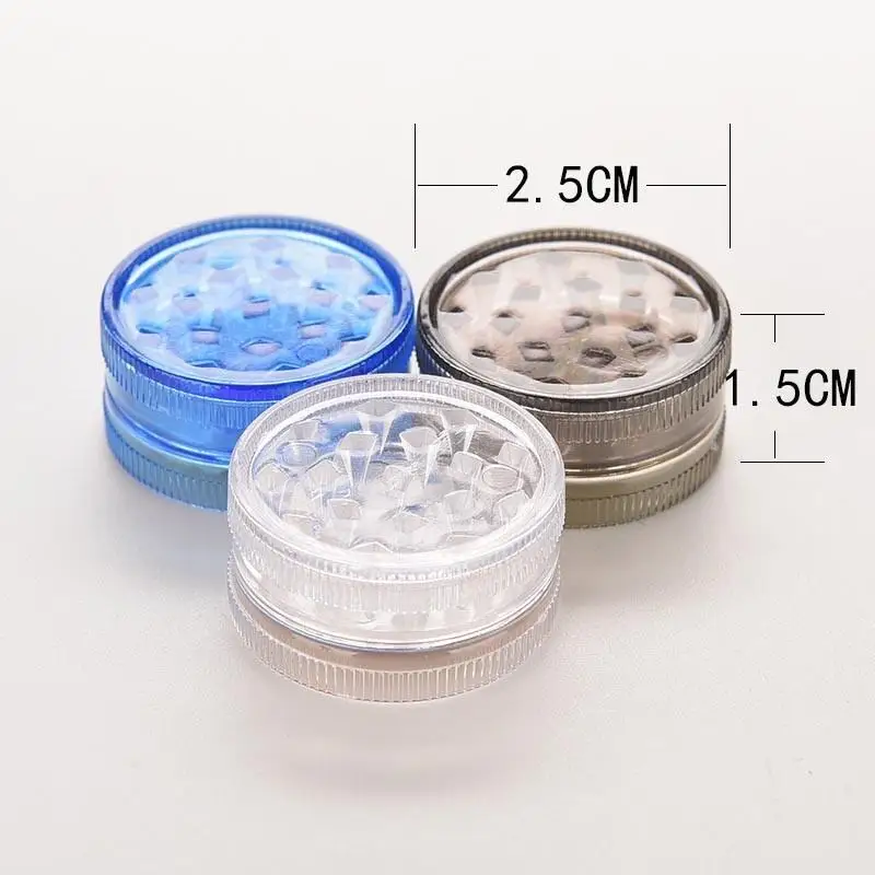 

Round Shape Hard Plastic Herbal Herb Cigar Tobacco Grinder 3 Layer Smoke Spice Crusher Hand Muller 2.5*1.5cm Random