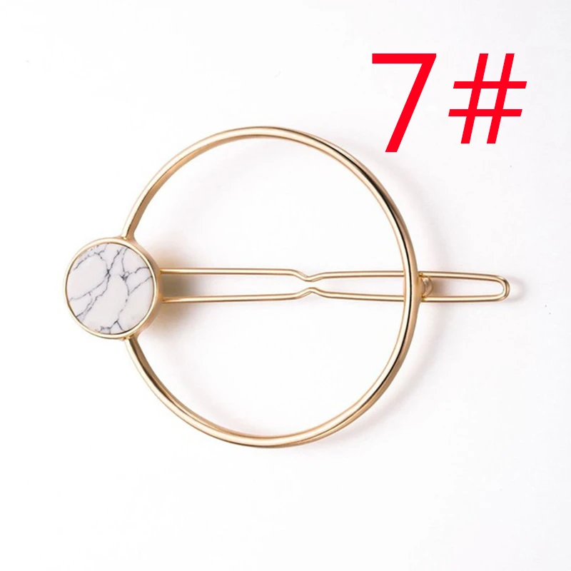 Женская заколка для волос металлическая круглая квадратная из натурального