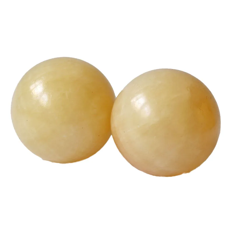 Натуральный желтый зеленый нефритовый мяч для фитнеса и упражнений 50 мм