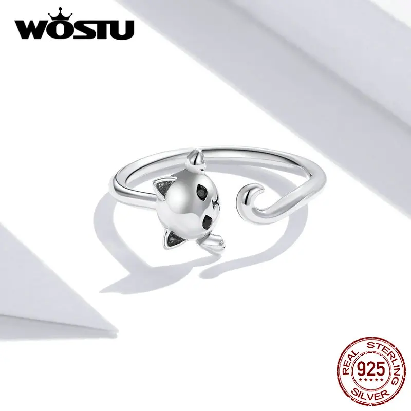 Кольцо женское из серебра 925 пробы в виде кошки | Украшения и аксессуары