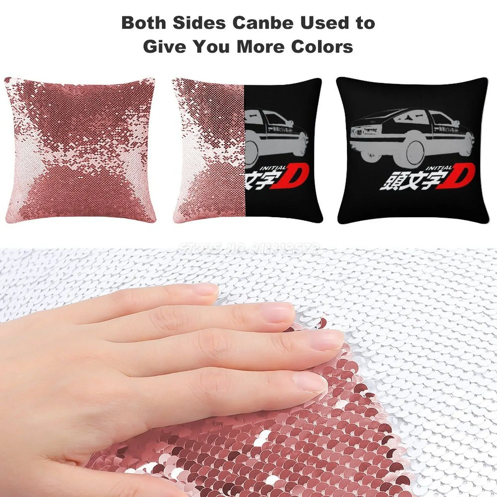 Наволочка с белыми блестками Initial D модная наволочка подарок для нее Аниме Манга