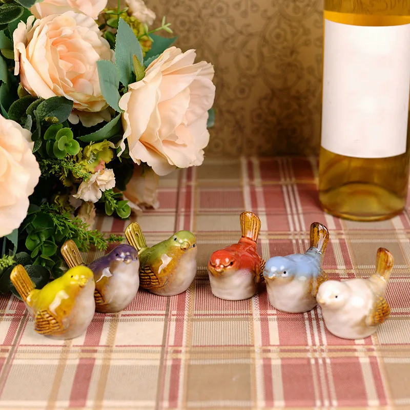 6 шт./компл. европейские милые керамические поделки в виде птиц для гостиной офиса
