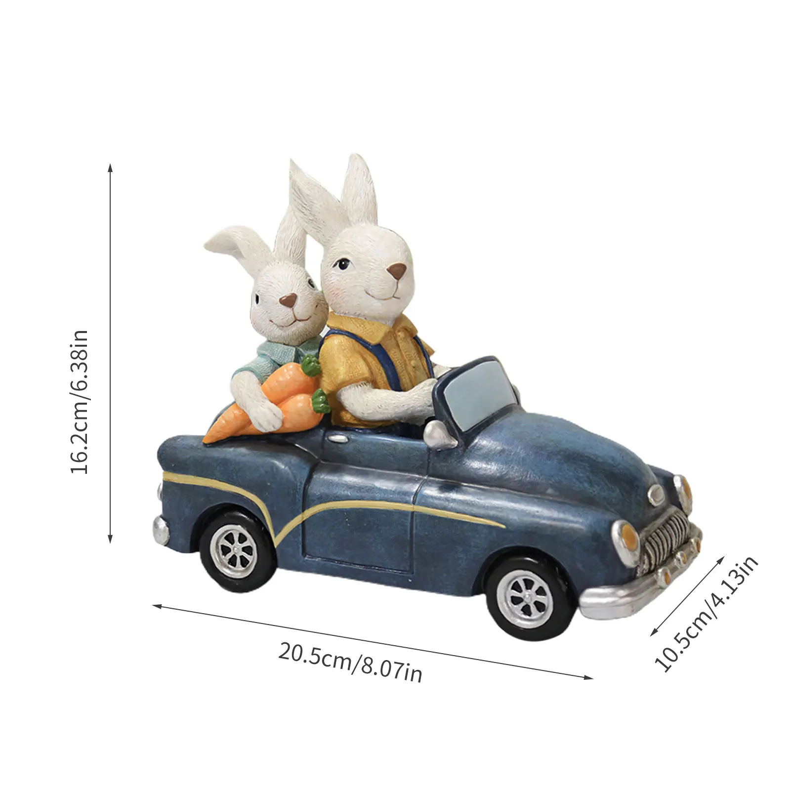 

Easter Bunny Decoration Ornaments Resin Window Shooting Props Father Son Driving Rabbit Decoration Holiday Gift