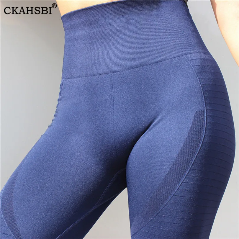 

CKAHSBI Women Workout Breathable Fitness Legging Seamless Elastic High Waist Yoga Leggings Tights Sports Wear Training Pants