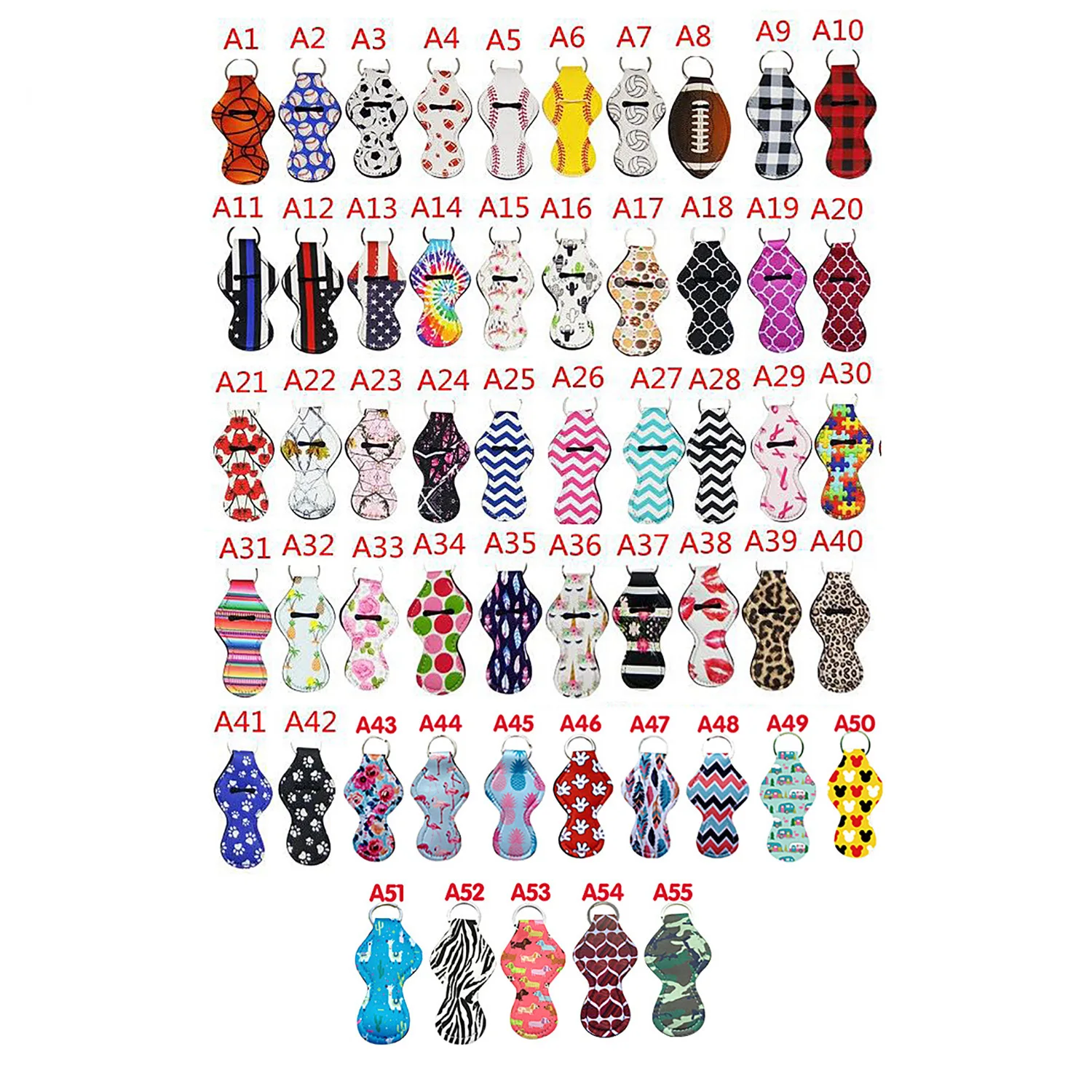 10 шт. неопреновые Брелоки для ключей с принтом софтбола и бейсбола|Сувениры