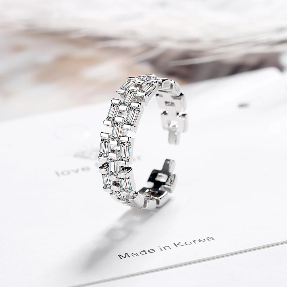 Женское Открытое кольцо из серебра 925 пробы с фианитом | Украшения и аксессуары