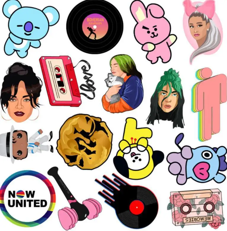 103050pcs music collection graffiti waterproof skateboard travel suitcase phone laptop luggage stickers cute kids girl toy free global shipping