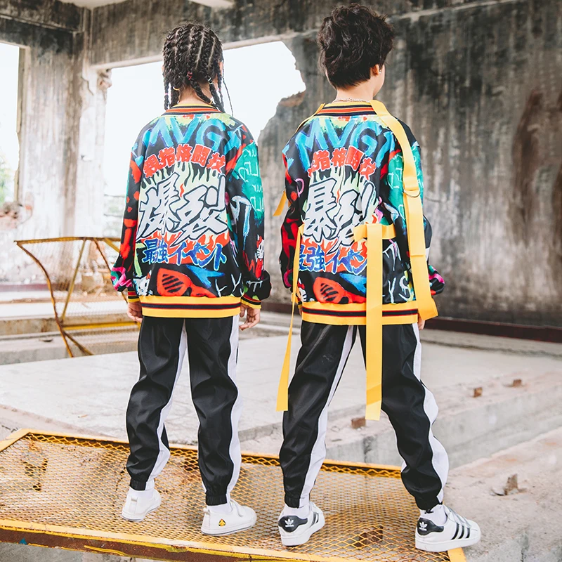 Unisex Autumn Jazz Dance Costumes For Kids Children'S Street Hip Hop Suit Performance Wear Club Costume | Тематическая одежда