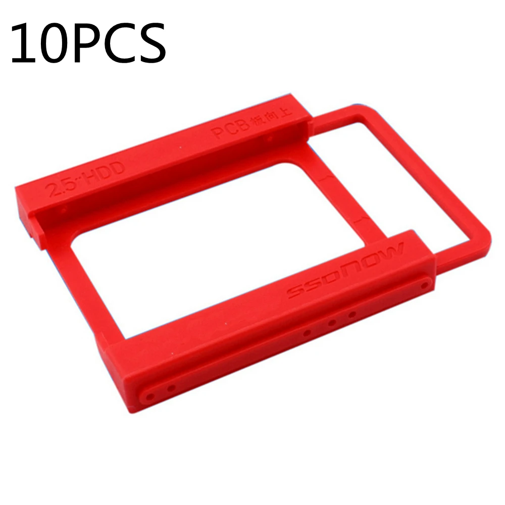 

10PCS, 2.5" tT 3.5" Adapter SSD HDD Mounting Bracket Tray Caddy Bay High Quality Plastic Material Red