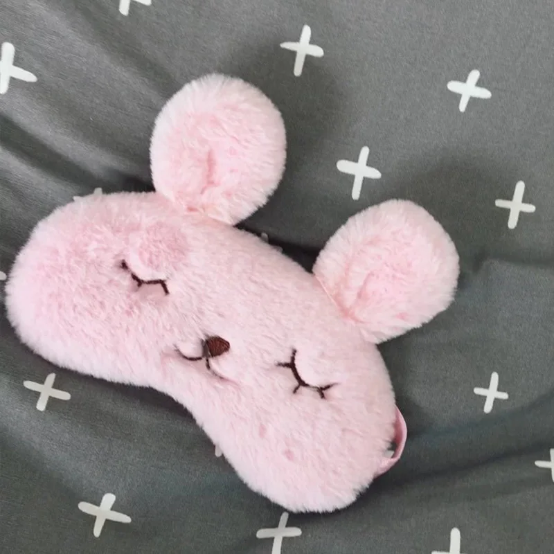Pink Рождественский олень, тени для век, милый плюшевый чехол для глаз, детская маска для сна, повязка для глаз, повязка для сна, маска для глаз, подарок - Цвет: Pink