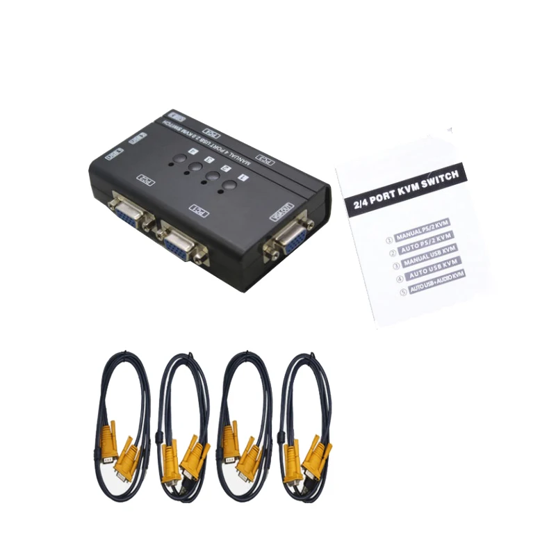 4 порта USB2.0 KVM переключатель ручного управления шт. хостов на 1 комплект USB