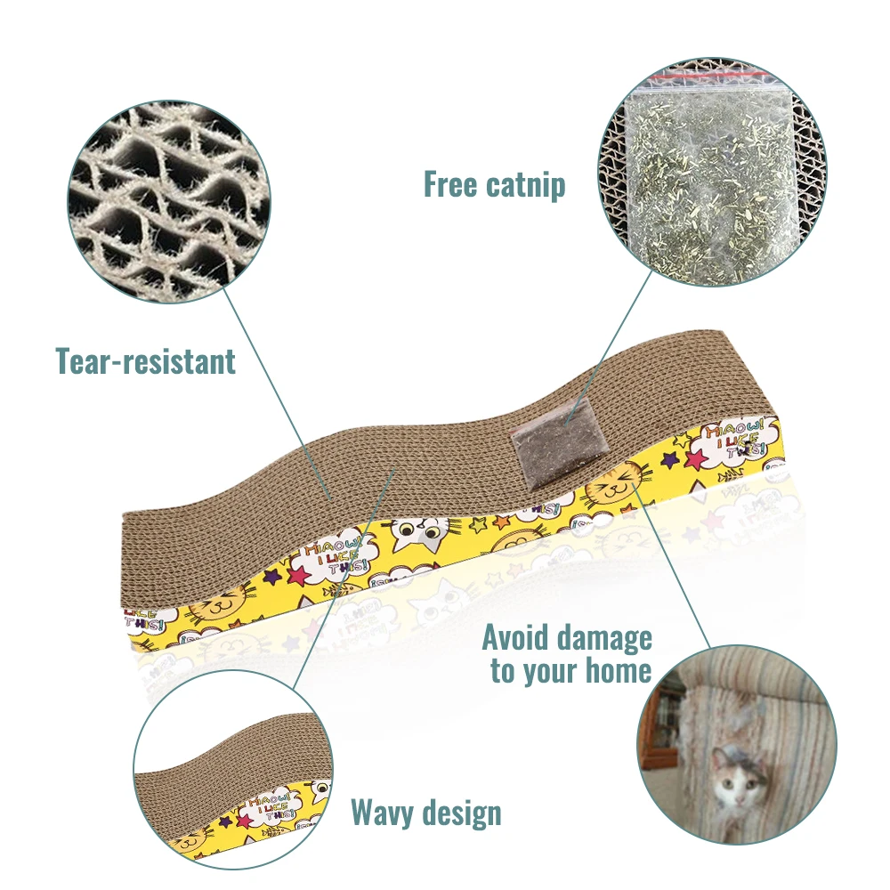 Corrugated Paper Pet Cat Scratcher Game Scratching Accessories Pets Products Board For House Toy | Дом и сад