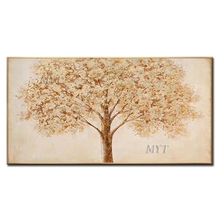 

100% Handmade Picture Wall Art Abstract Oil Painting Gold Tree Abstract On Canvas Painting Decor Oil Painting Artwork Unframed