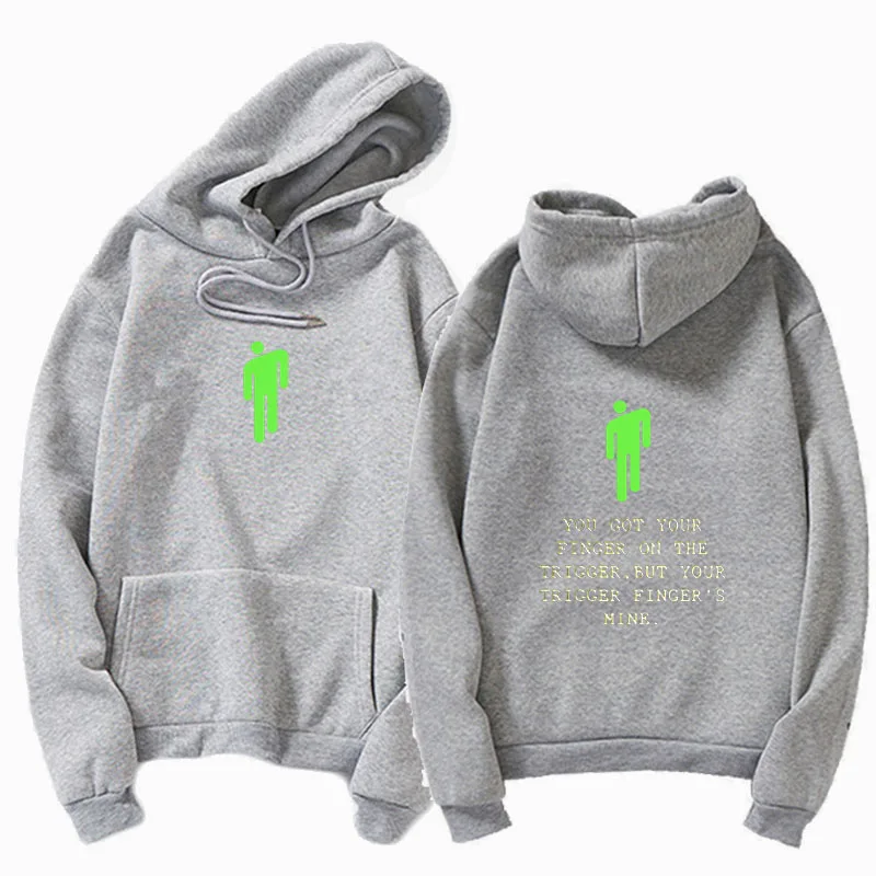 gray 2 Новинка, толстовка Billie Eilish, Толстовка Harajuku, женская,, плюс бархат, круглый вырез, пуловер, толстовка, XL, уличная Толстовка - Цвет: gray 2